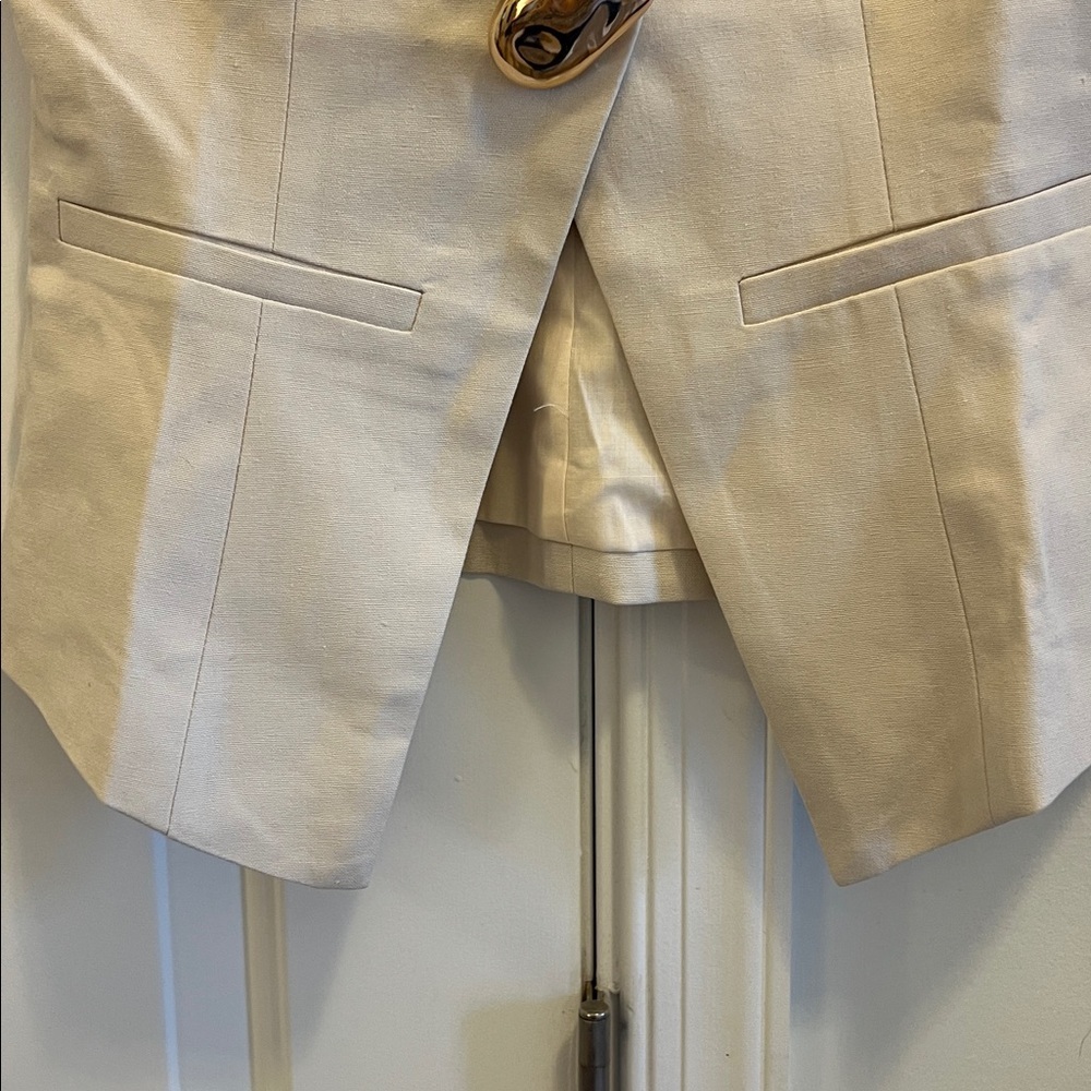 COMMENSE split vest in beige size small - Picture 3 of 4